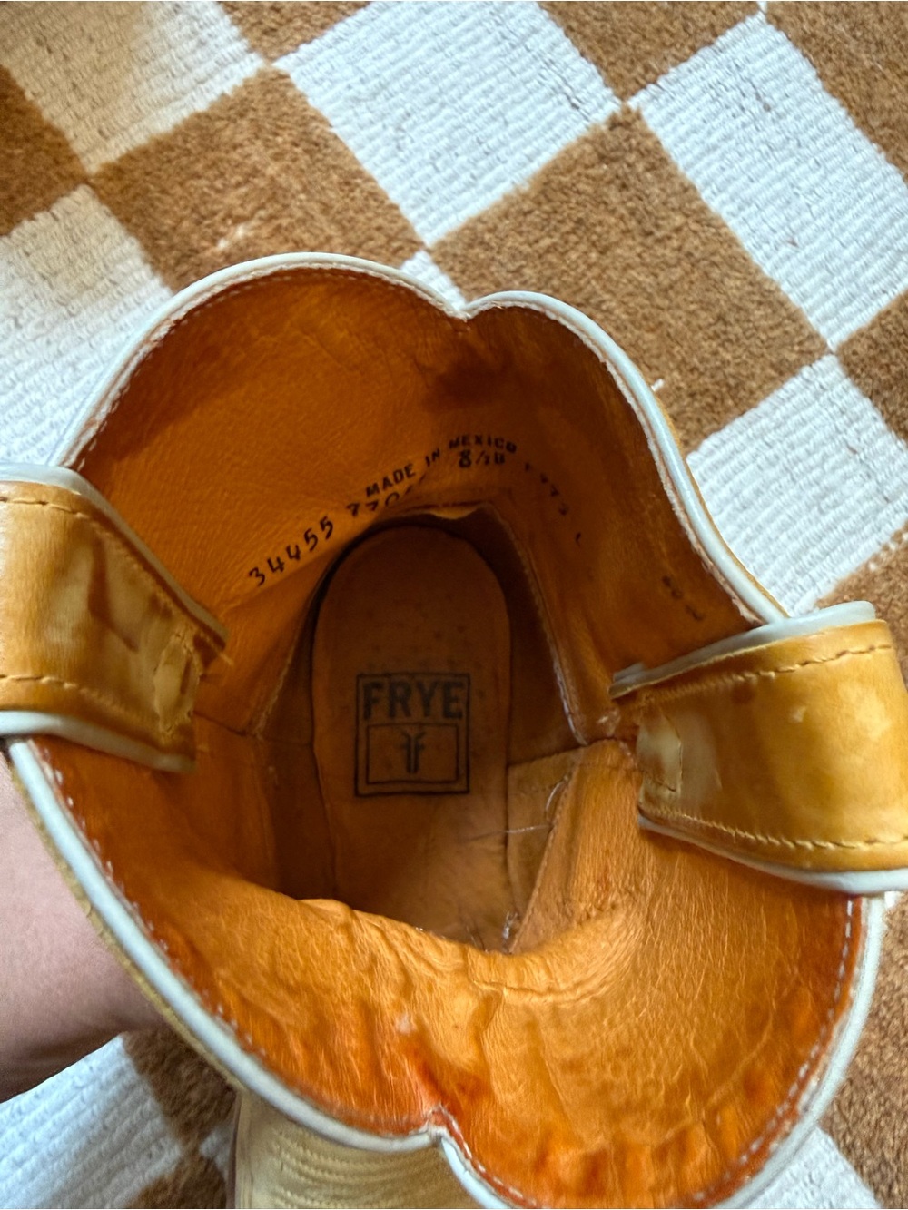 Frye Honey Tan Leather Western Cowboy Boots - Picture 9 of 12